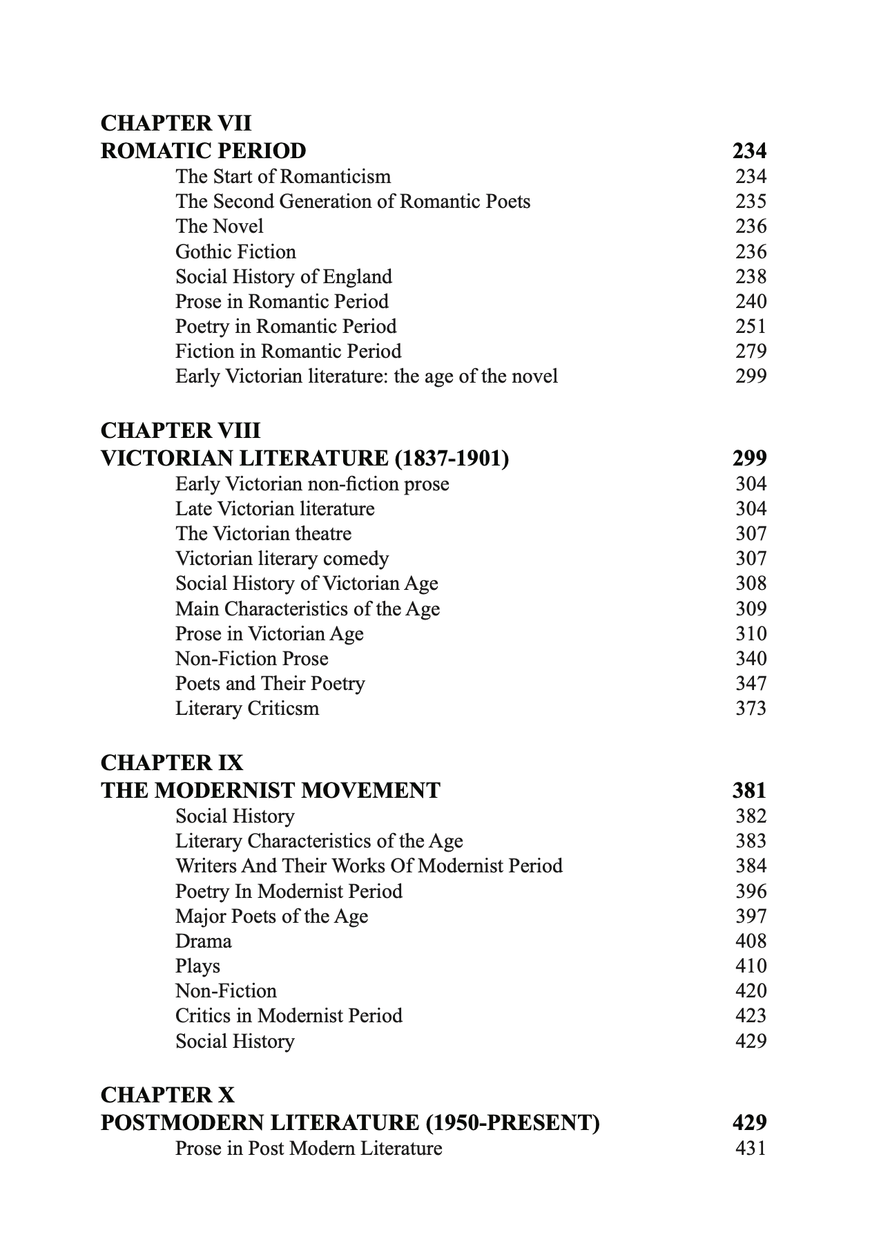 A Short History of English Literature