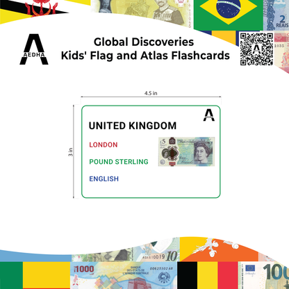 Global Discoveries Kids' Flag and Atlas Flashcards | Flags of The World Flashcards