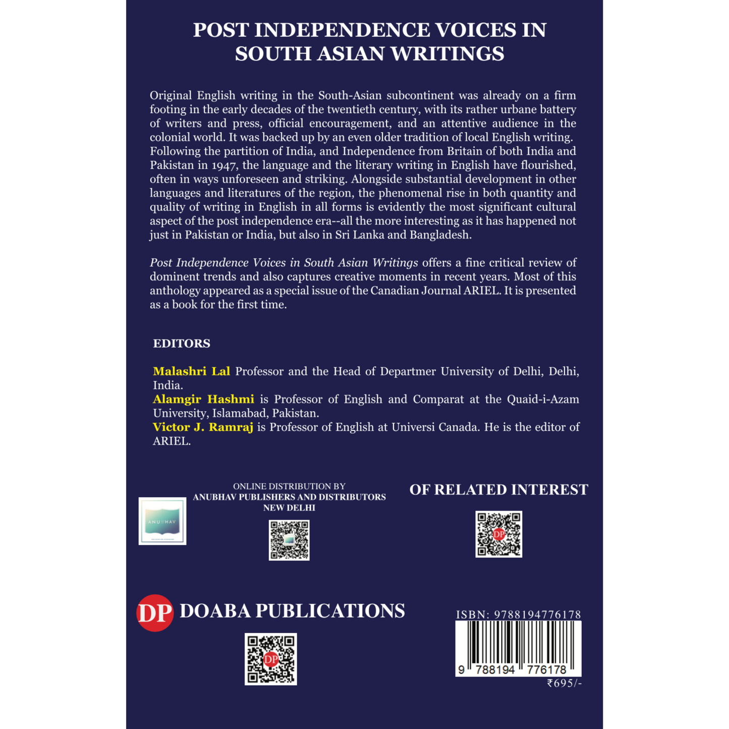 Post Independence Voices in South Asian Writings