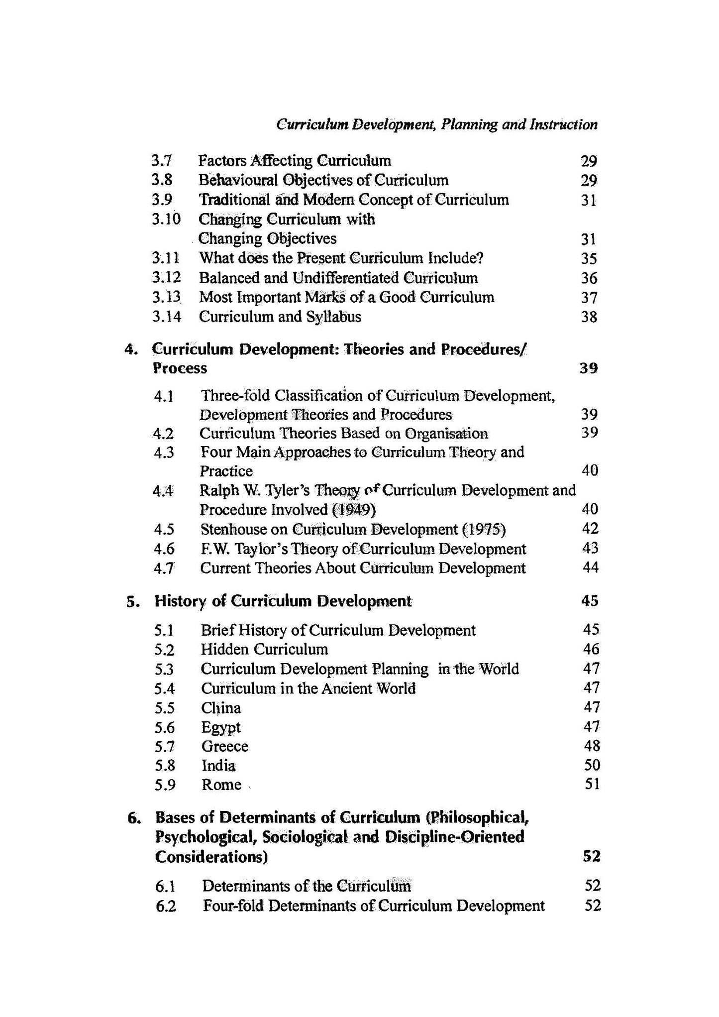 Curriculum Development - Planning and Instruction