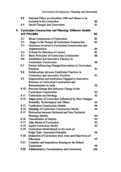 Curriculum Development - Planning and Instruction