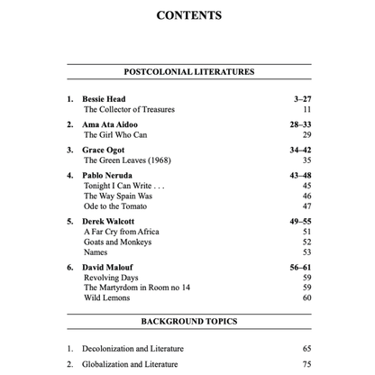 Post-Colonial Literature: Texts, Topics, and Readings